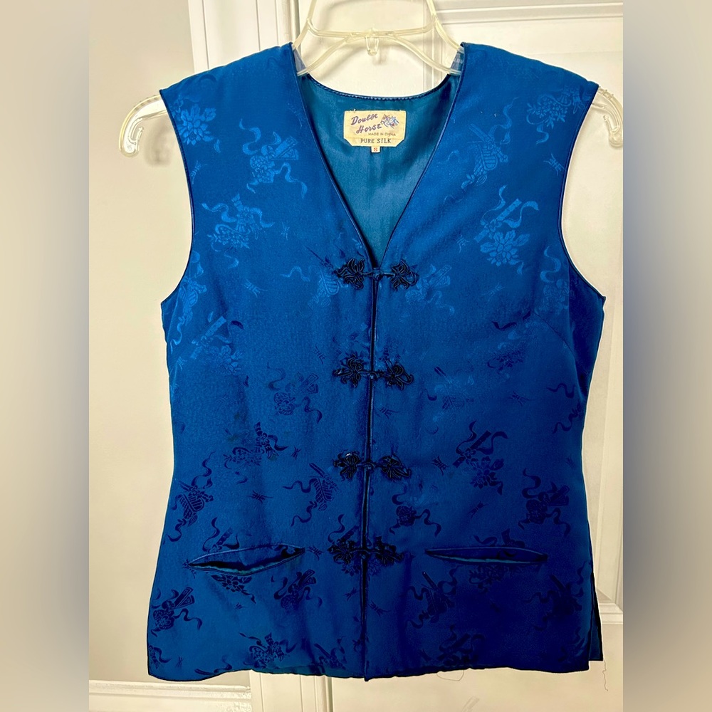 Pure Silk Blue Vest